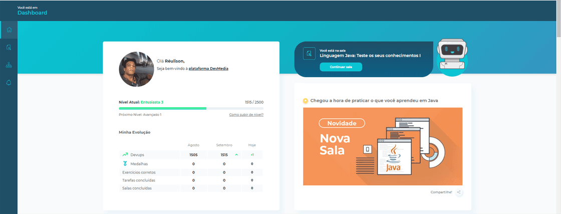 DevMedia Logado Homepage