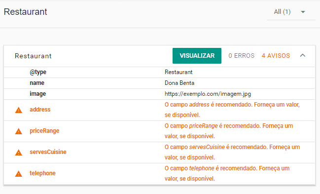 Restaurant schema JSON-LD