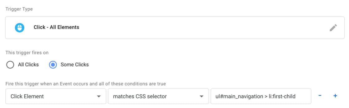 Seletor CSS: ul#main_navigation > li:first-child