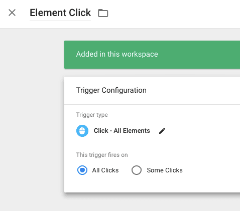 Click – All Elements > All Clicks