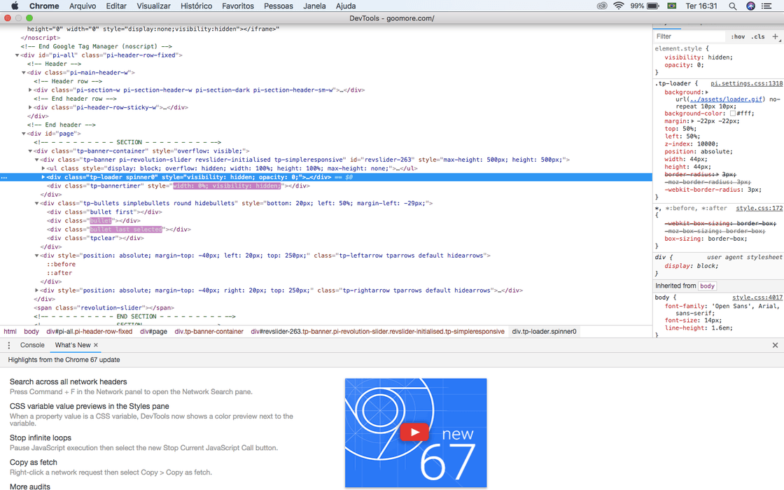 O Google Chrome Inspect Element permite visualizar o código-fonte de um site e ajustar o que você quiser