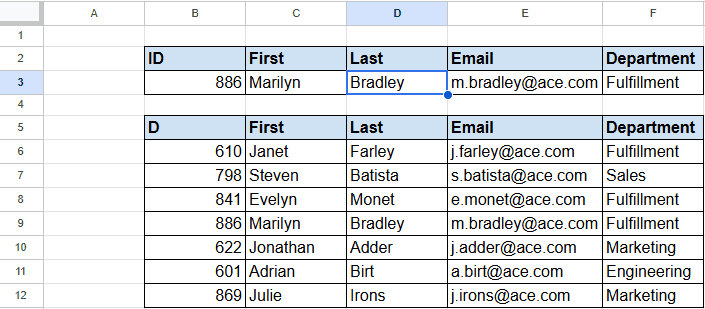 Exemplo avançado de VLOOKUP no Excel utilizando a função COLUMN para tornar o índice da coluna de retorno dinâmico.