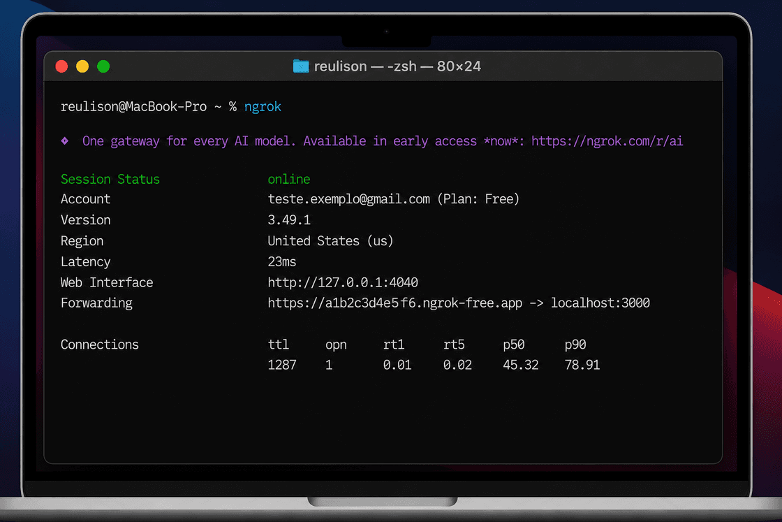 PostgreSQL + ngrok
