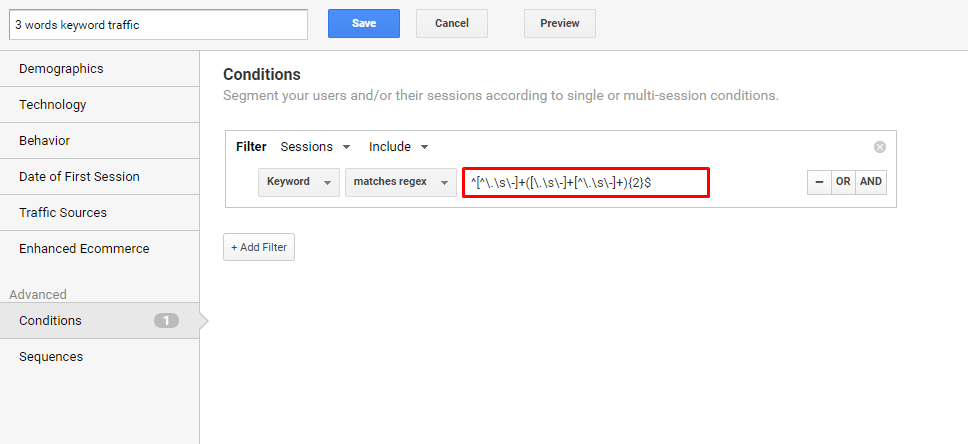 Segmento personalizado para pesquisas de cauda longa no Google Analytics Segmento personalizado para pesquisas de cauda longa no Google Analytics