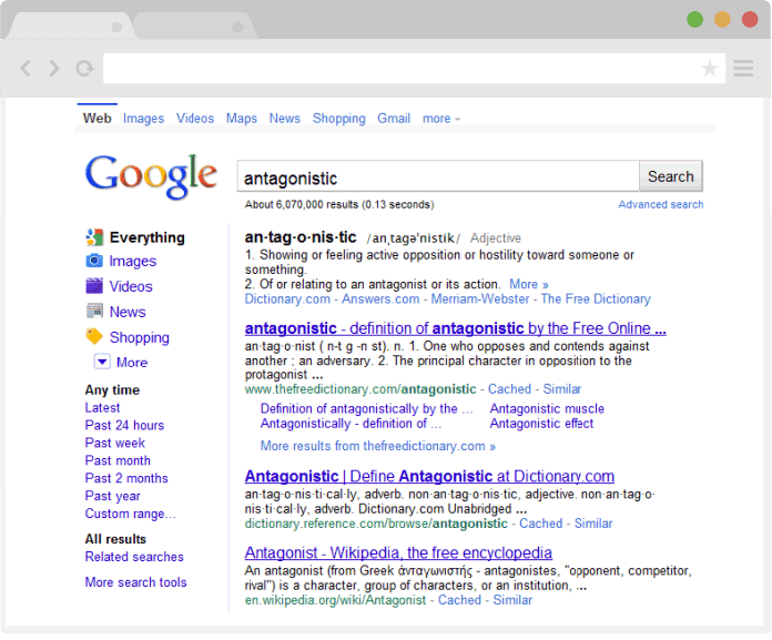 Como eram os resultados do Google há muito tempo Como eram os resultados do Google há muito tempo.