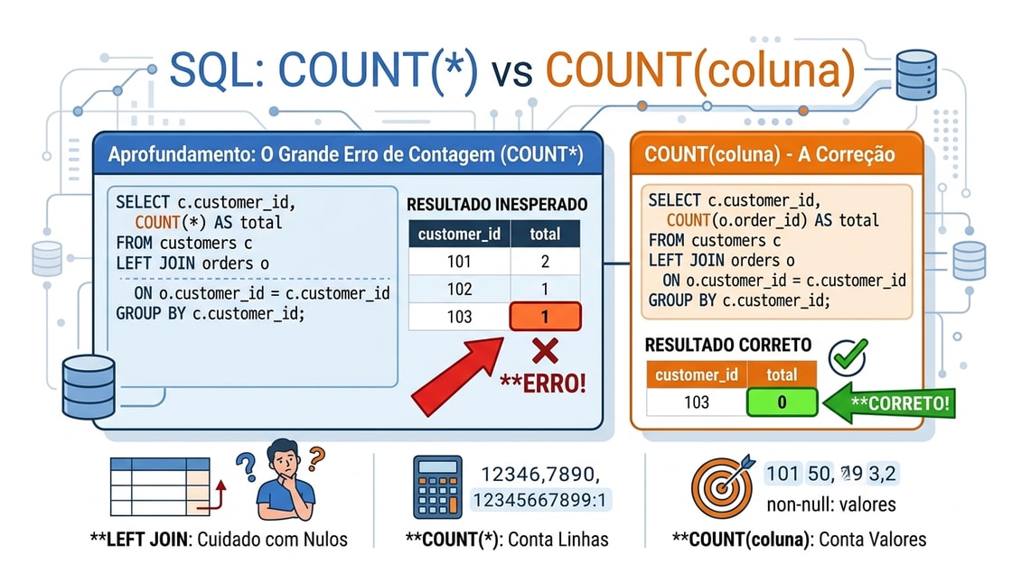 SQL COUNT(*) vs COUNT(coluna)